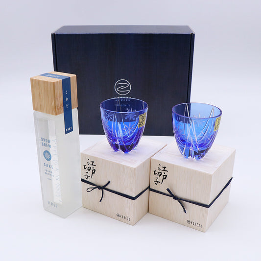 Japanese Sake KOREZO Original Snow Brew sake x1pc, sake glass x2